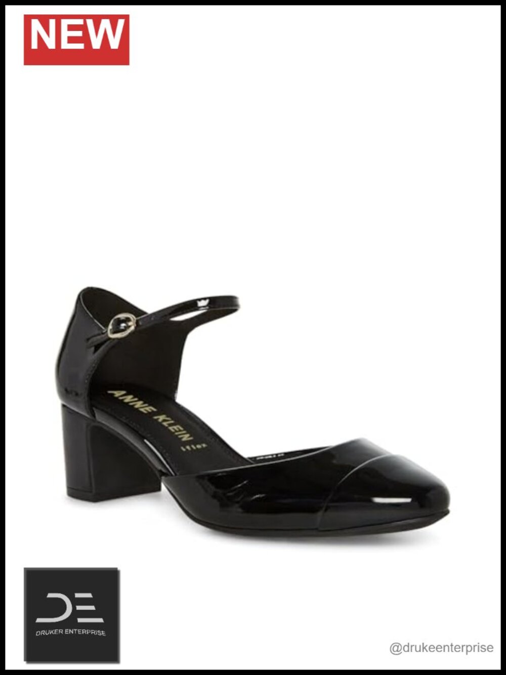 Anne Klein Pearle Mary Jane Block Heel Pumps with Crystal Embellishments